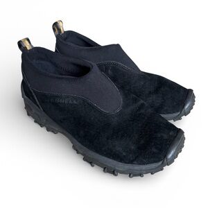 Merrell Jungle Moc Suede Slip On Hiking Shoes Black Comfort Trail Size 8